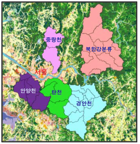 연구대상 유역(환경부 표준유역도)