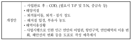 영향예측항목 개선안(계속)