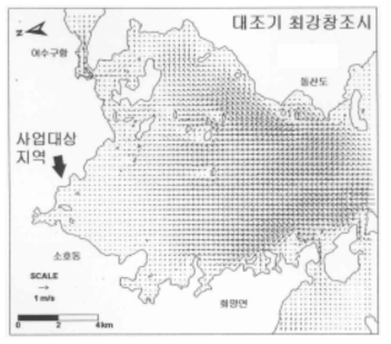 조류유동실험(남해, 상세역, 최강창조류, 여수시, 2003)