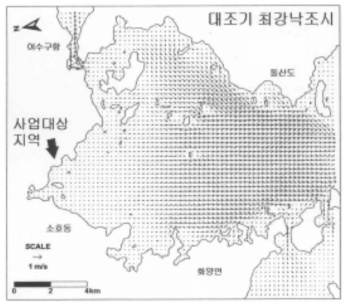 조류유동실험(남해, 상세역, 최강낙조류, 여수시, 2003)