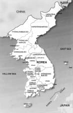 Map of Korean peninsula