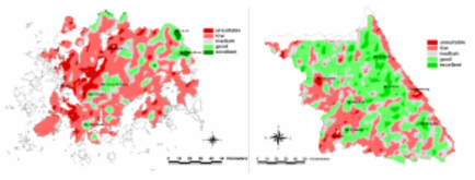 Habitat suitability maps for wild boar in the Gangwon and Jeonnam provinces