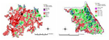 Proper candidate locations for constructing wildlife overpasses based on comparison between habitat suitability map and fragmented landscape by paved road systems