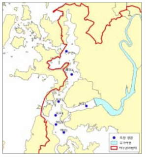 영산강 하구 관리 범위 내 국가해양환경측정망