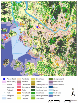 A set of shape files used to develop surrogates for spatial allocation in this study