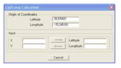 Lat/Long Calculator의 화면