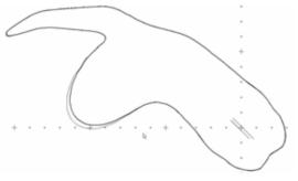 공항 주변의 풍속에 의한 소음등고선(50WECPNL)의 분포 가는선 : 풍속=0km/h, 굵은선 : 풍속=8km/h