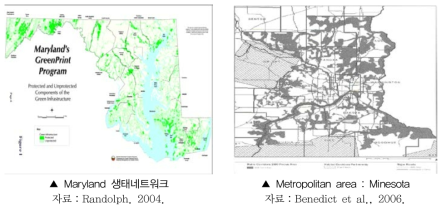 생태네트워크 구축사례：메릴랜드주 및 미네소타