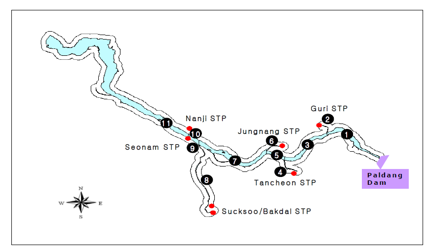 Segmentation scheme of the Han River for PhATETM