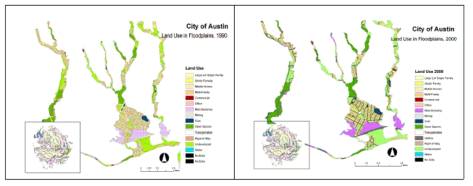 Land Use in the Floodplain, 1990 and 2000 Austin City Limits