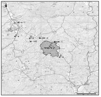 수질조사위치도 예시 1