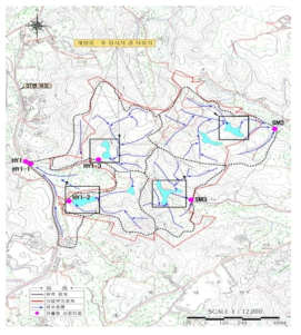 침사지·저류지 위치도 예시 1
