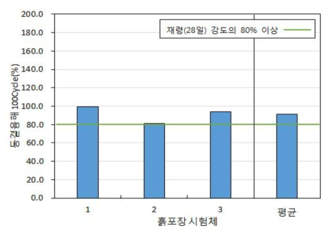 동결융해 100cycle 이후 측정결과