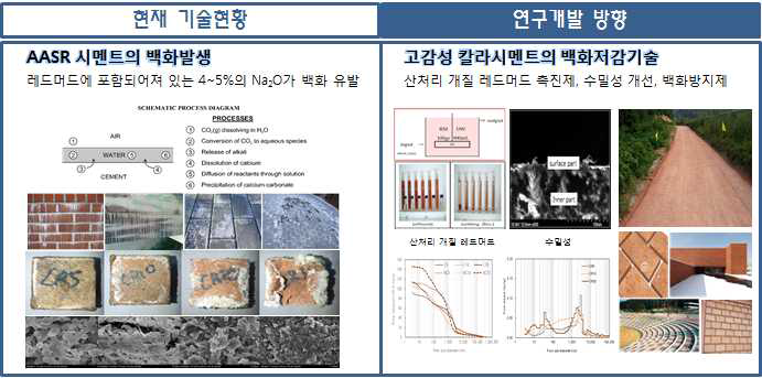 알칼리활성화 슬래그-레드머드 칼라시멘트의 백화저감 필요성