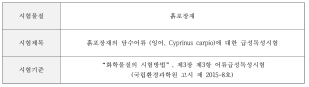 흙포장재 급성독성시험