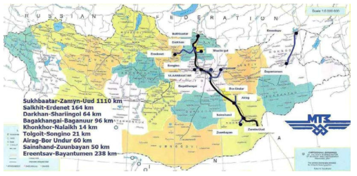 몽골철도 노선현황