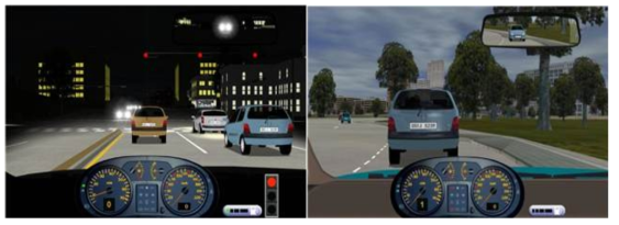 울트라 운전교육 자동차 운전시뮬레이터 교육훈련 화면