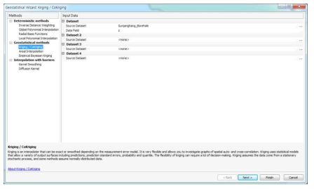 Geostatistical Wizard 툴의 kriging 기능