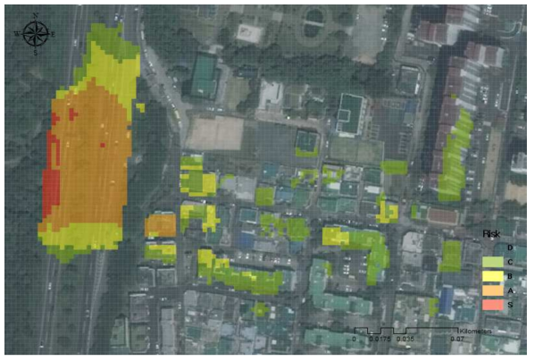 Debris-flow 3D Risk Map in Mt. Hwangnyeong