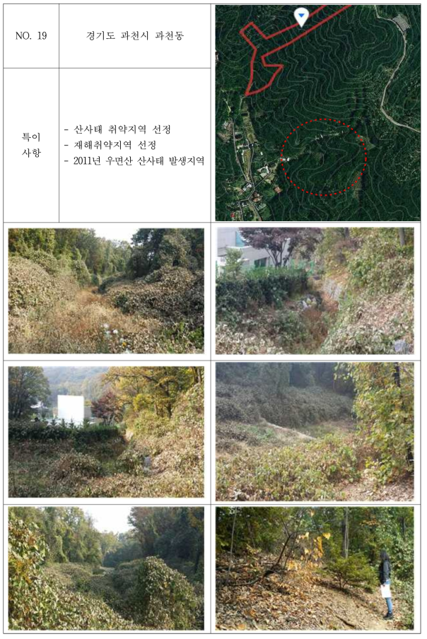 경기도 과천시 과천동 산사태 취약지역