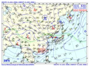 2006년 7월 15일 09시 지상일기도