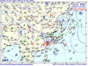 2008년 7월 20일 09시 지상일기도