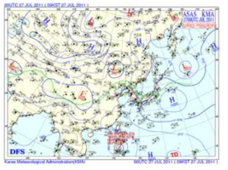 2011년 7월 27일 09시 지상일기도