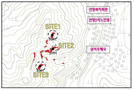 토사재해 위험지 예측 결과-강원도 화천군