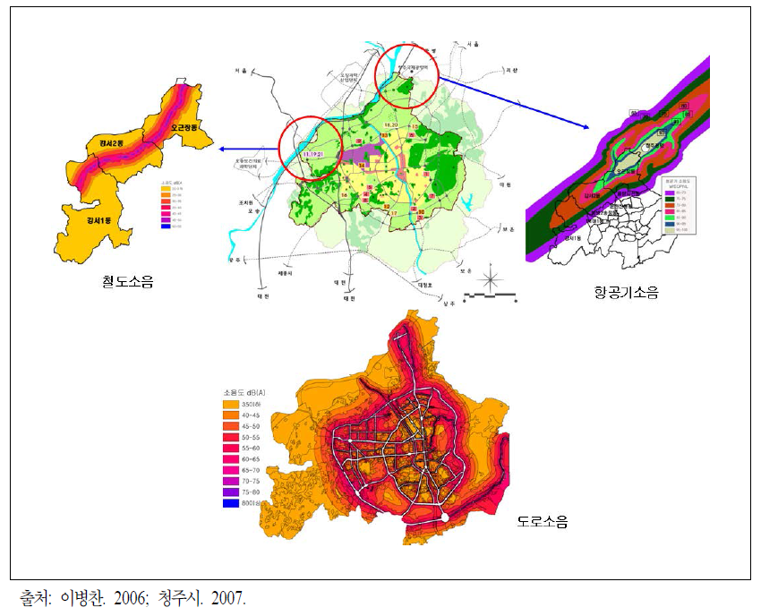소음 분야 공간환경 관리계획 수립 사례：청주시의 토지이용계획과 소음지도의 연계방안