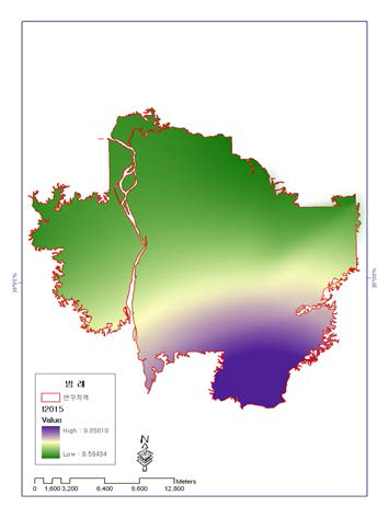 2001-2030년 기온분포