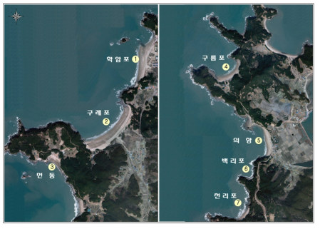 해안사구 훼손지 위치도