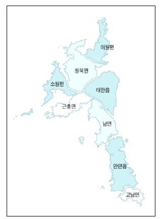 대상지 위치도 자료 : 태안군청 홈페이지