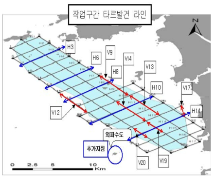 해저타르 형망조사 지점