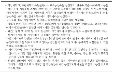 능선상부 보전방안