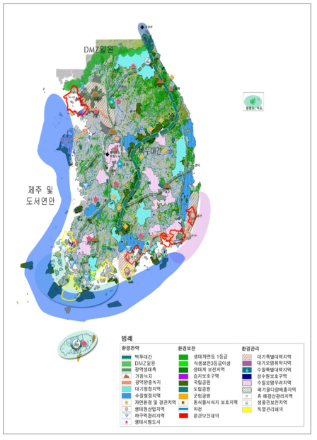 권역별 국토해양 관리(환경부, 2005)