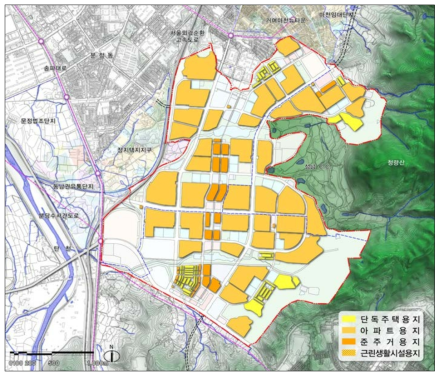 위례신도시 주택건설용지 배분계획도