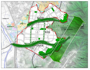 위례신도시 그린 네트워크 구상도