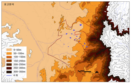 위례신도시 표고분석도