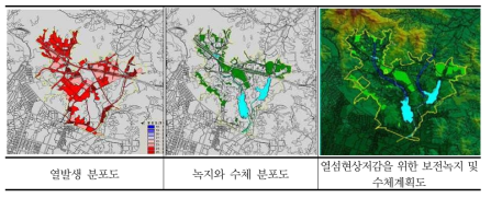 광교신도시 열섬현상완화를 위한 수체 연계분석도