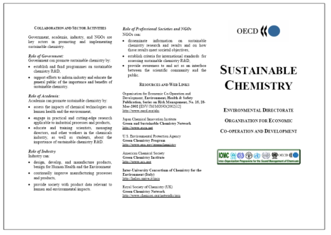 OECD의 지속가능화학 홍보용 책자