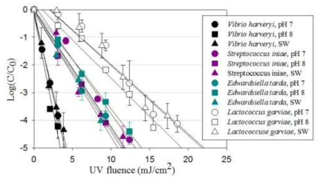 어류병원성 미생물의 UV 처리에 따른 불활성화 저감
