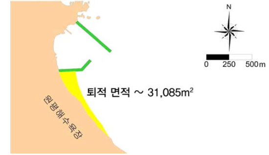 CASE C-1의 퇴적면적