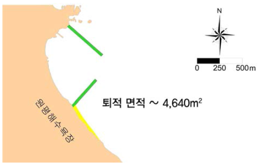 CASE F의 퇴적면적