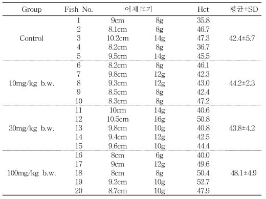 마이크로코타일 동거감염 7일 째 헤마토크리트치