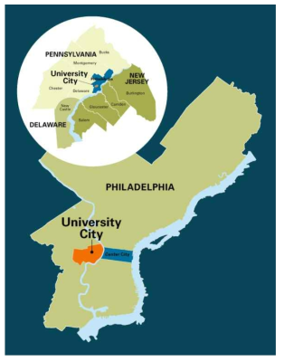 University City 위치 출처: University City District(2017), The State of University City, University City District, p.2