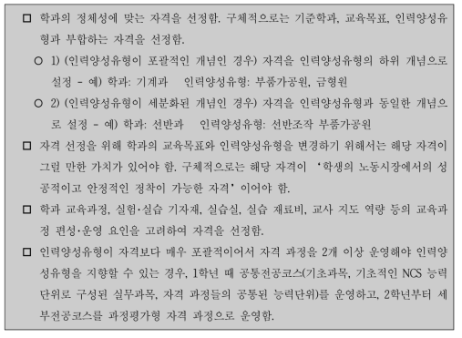 과정평가형 자격 과정의 선정 방안