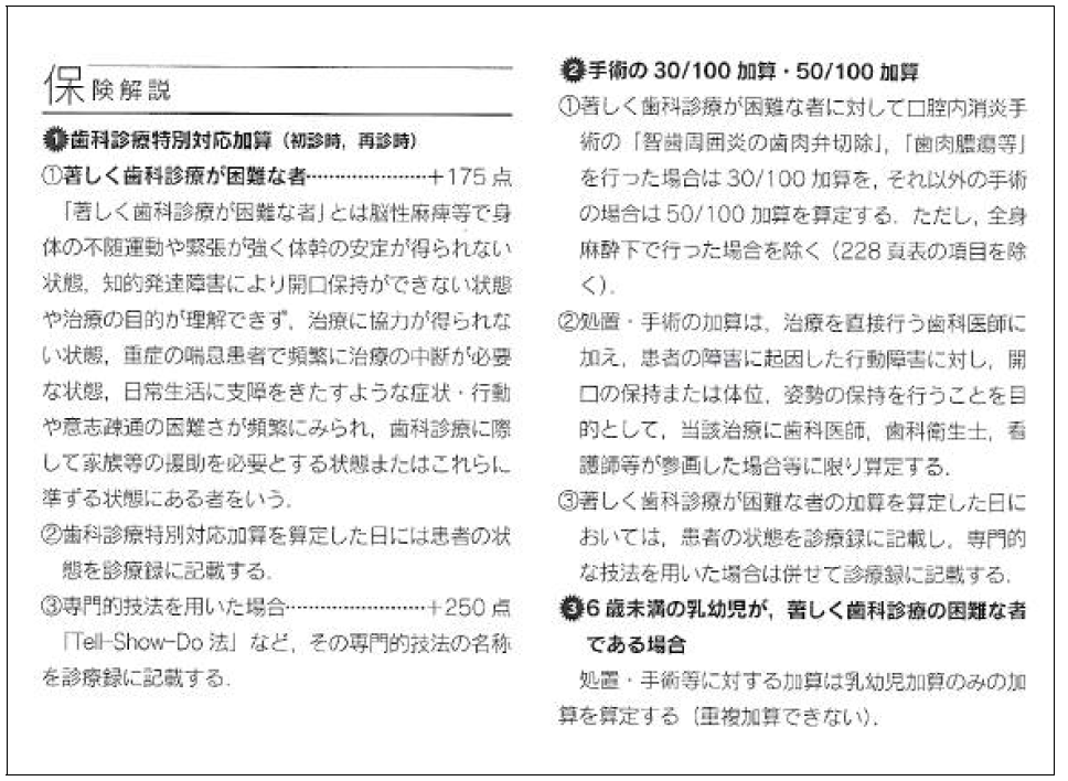 일본의 보험 가산 출처: 치과진료 2016년 치과보험연구회 저, 의치약출판주식회사,.일본