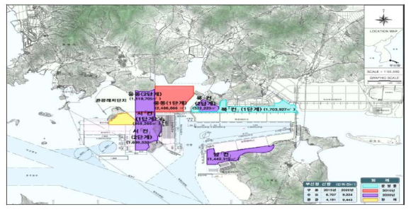 부산항 항만배후단지 평면 계획 (제2차 항만배후단지개발 종합계획 변경, 2013)