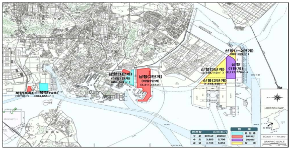 인천항 항만배후단지 평면 계획 (제2차 항만배후단지개발 종합계획 변경, 2014)