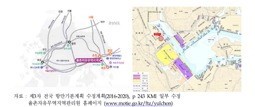 율촌 자유무역지역 위치